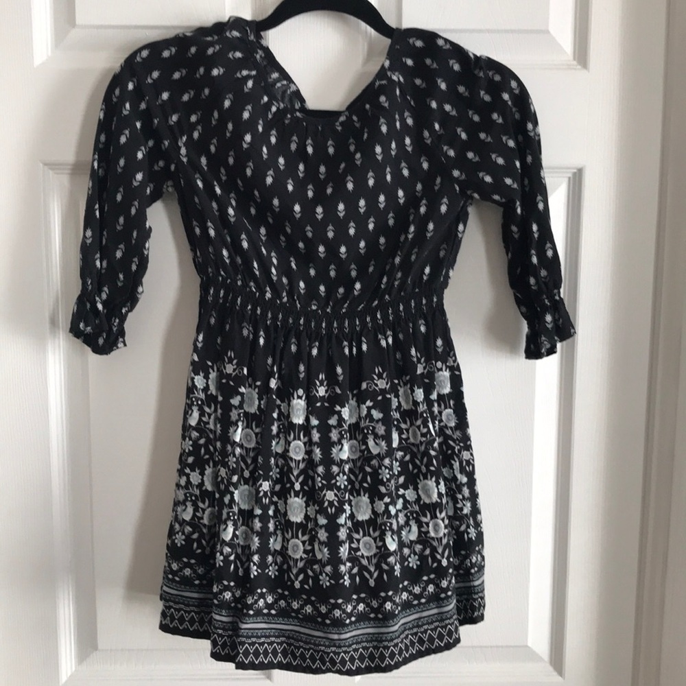 Gap kids black floral dress